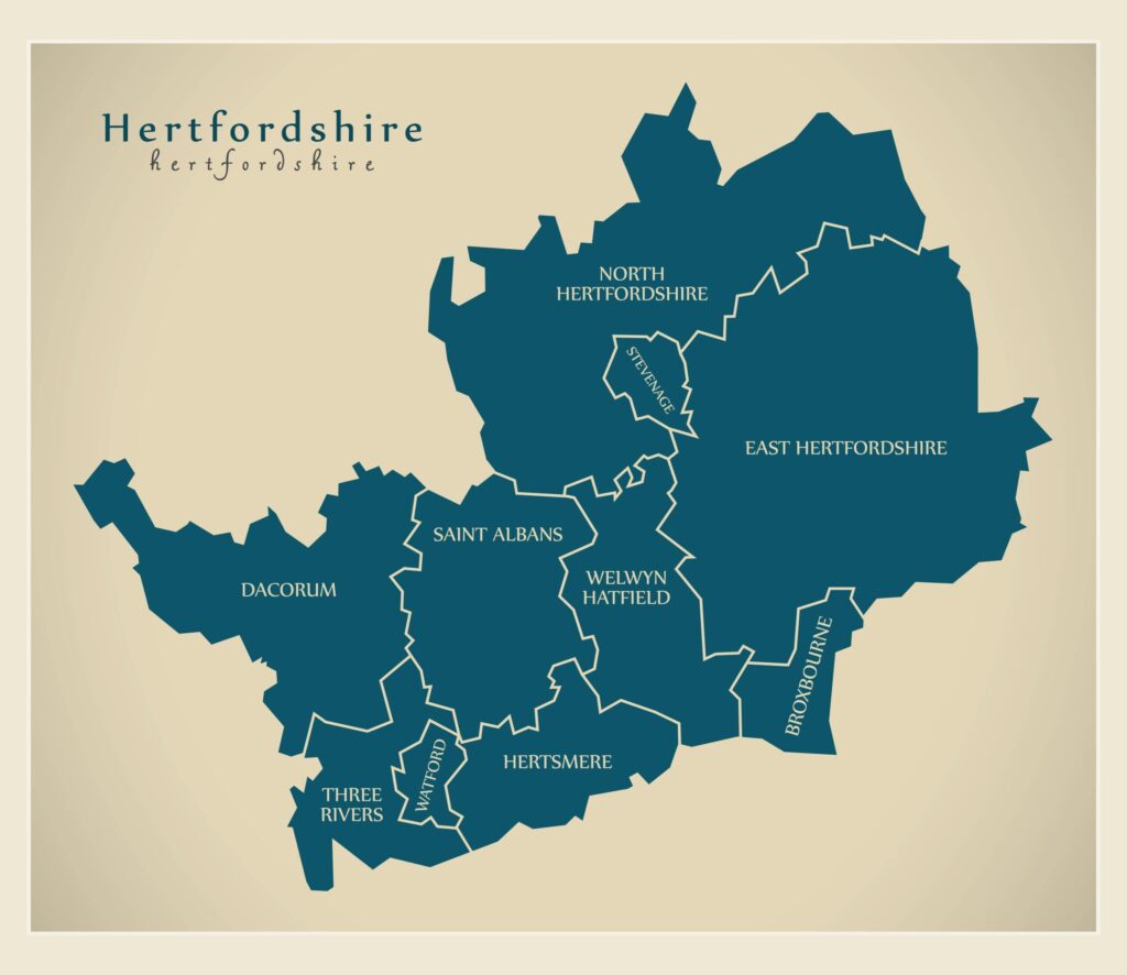 Hertfordshire map